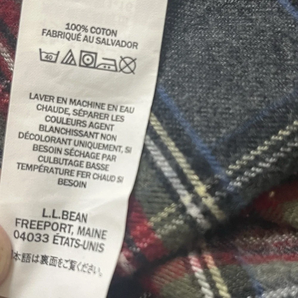 LL Bean Chamois Shirt Men XL Plaid Heavy Button‎ Up Flannel Traditional Fit